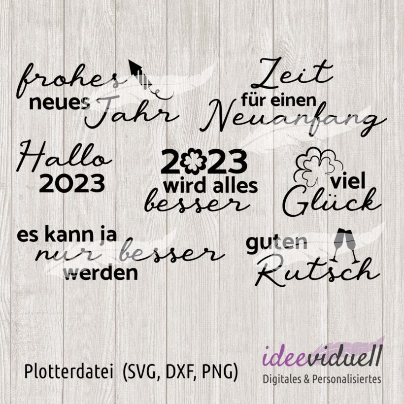 Plotterdatei Neujahrssprüche