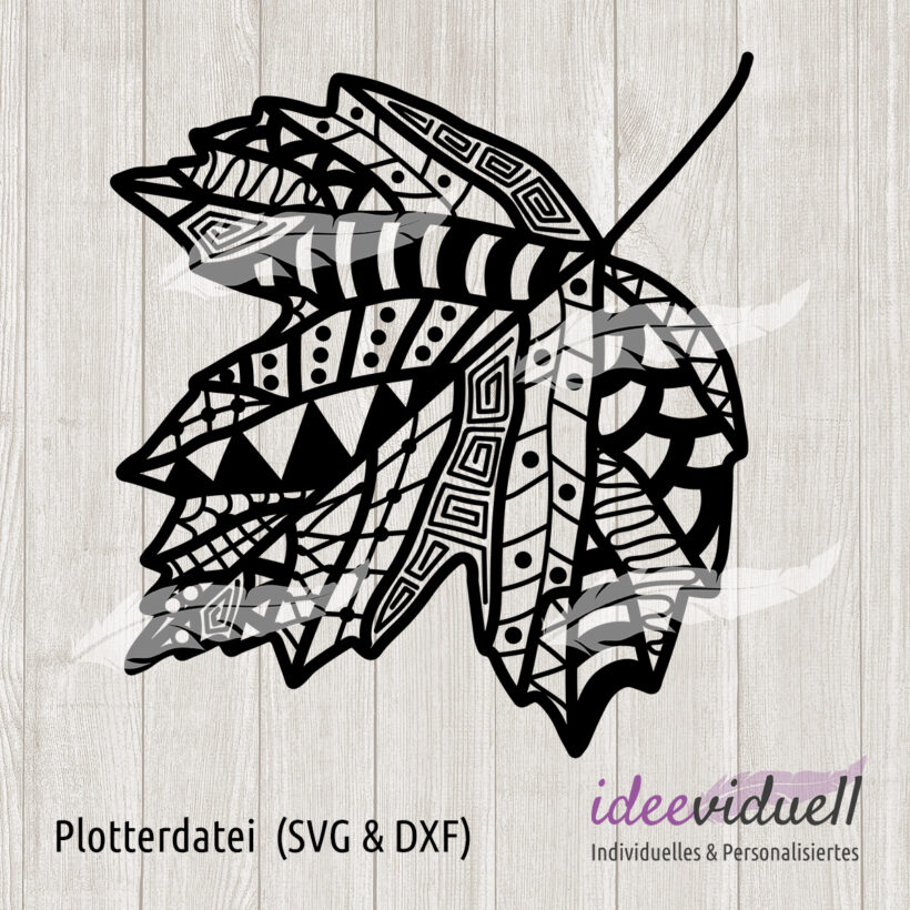 Plotterdatei Entgitter-Herbstblatt