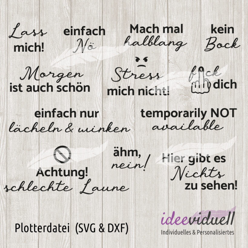 Plotterdatei Grummelsprüche ideeviduell