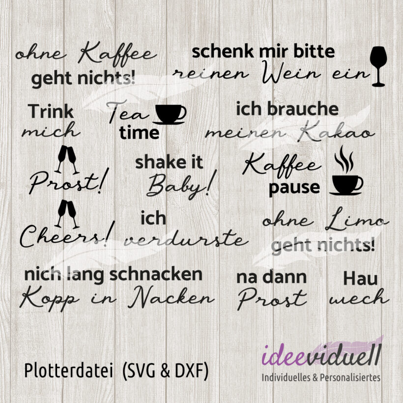 Plotterdatei Trinksprüche ideeviduell
