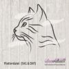 Plotterdatei Katze LineArt ideeviduell