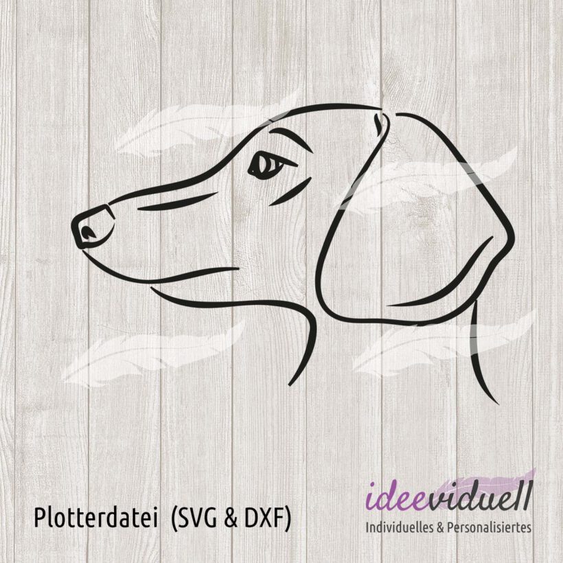Plotterdatei Dackel LineArt ideeviduell