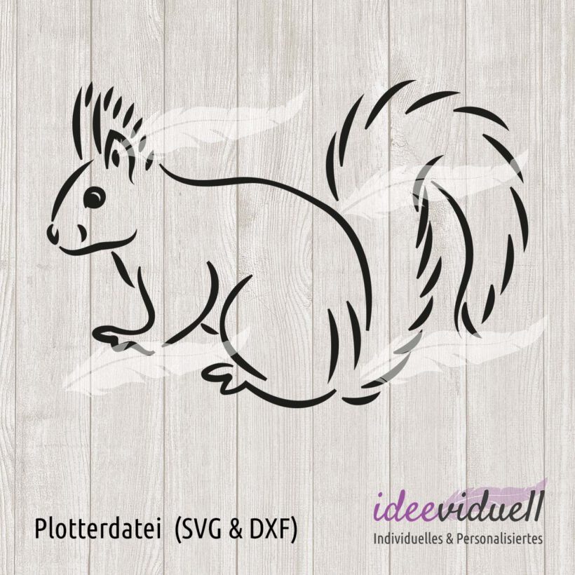 Plotterdatei Eichhörnchen LineArt