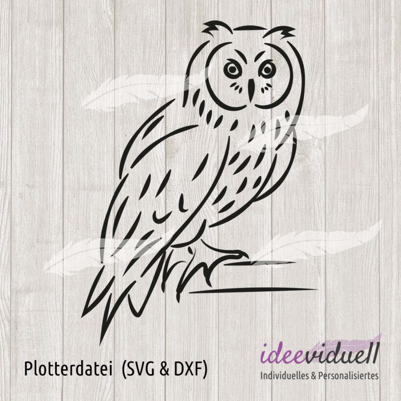 Plotterdatei Eule LineArt ideeviduell