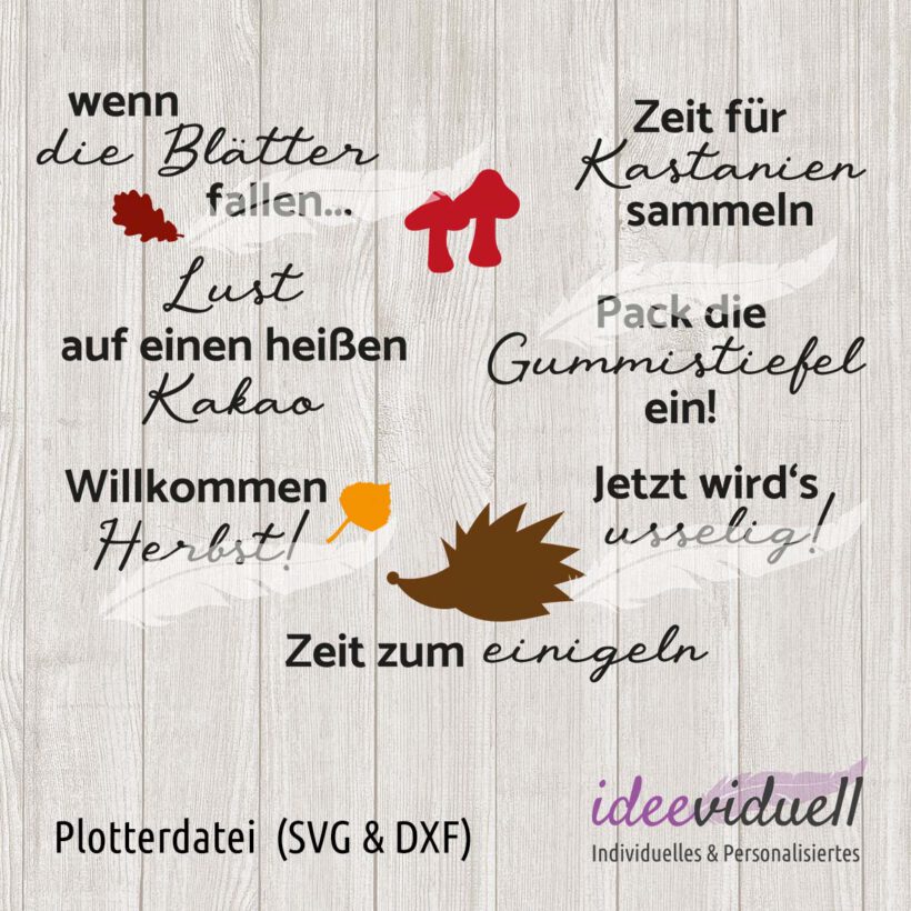 Plotterdatei Herbstsprüche 2 ideeviduell