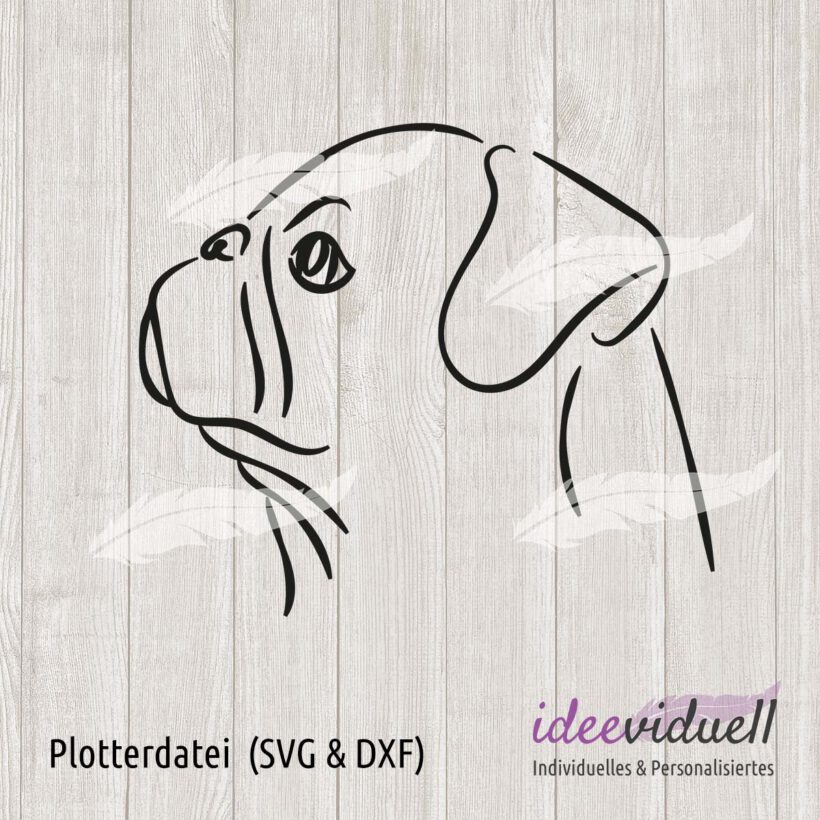 Plotterdatei Mops LineArt ideeviduell