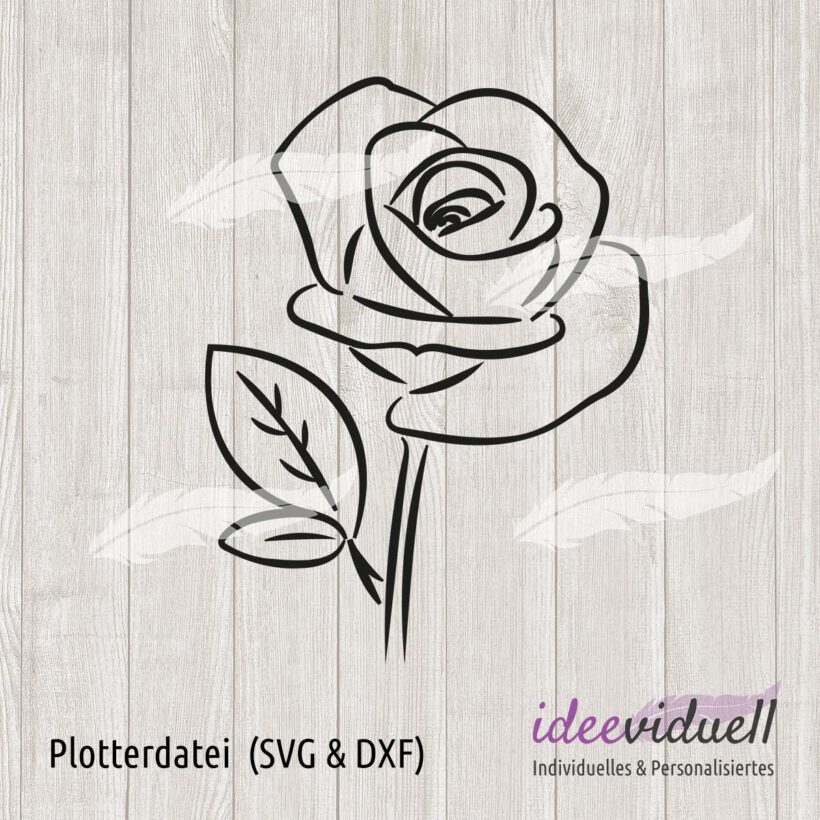 Plotterdatei Rose LineArt ideeviduell
