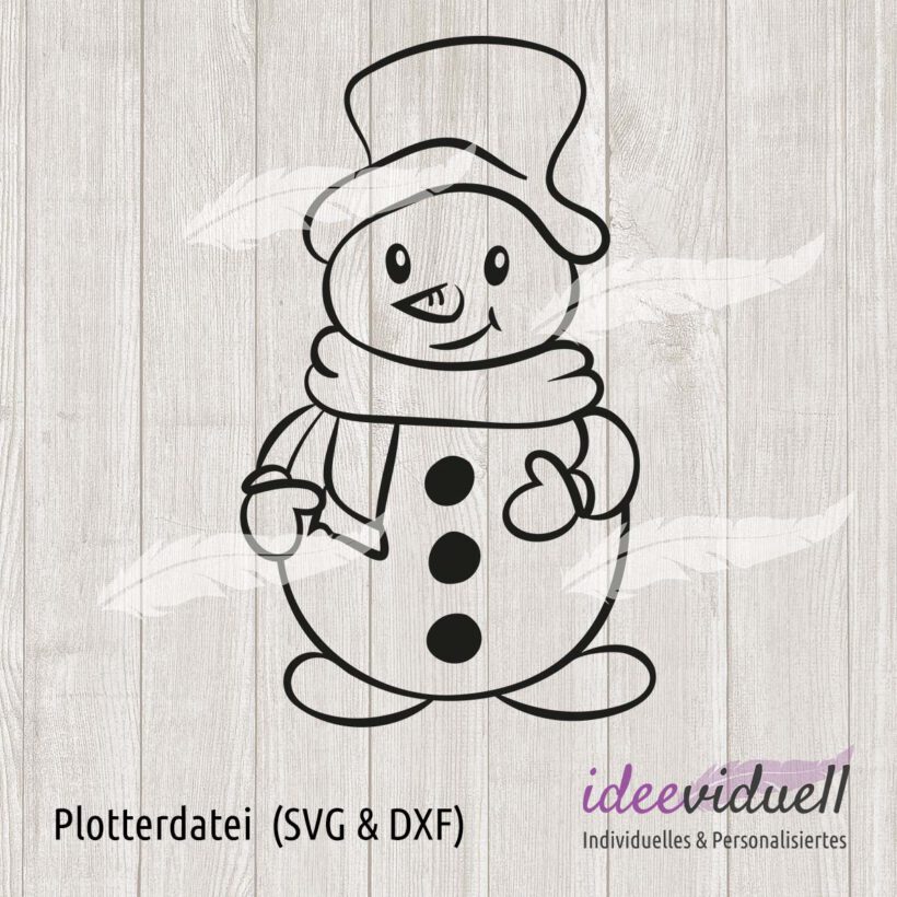 ideeviduell Schneemann LineArt Plotterdaite