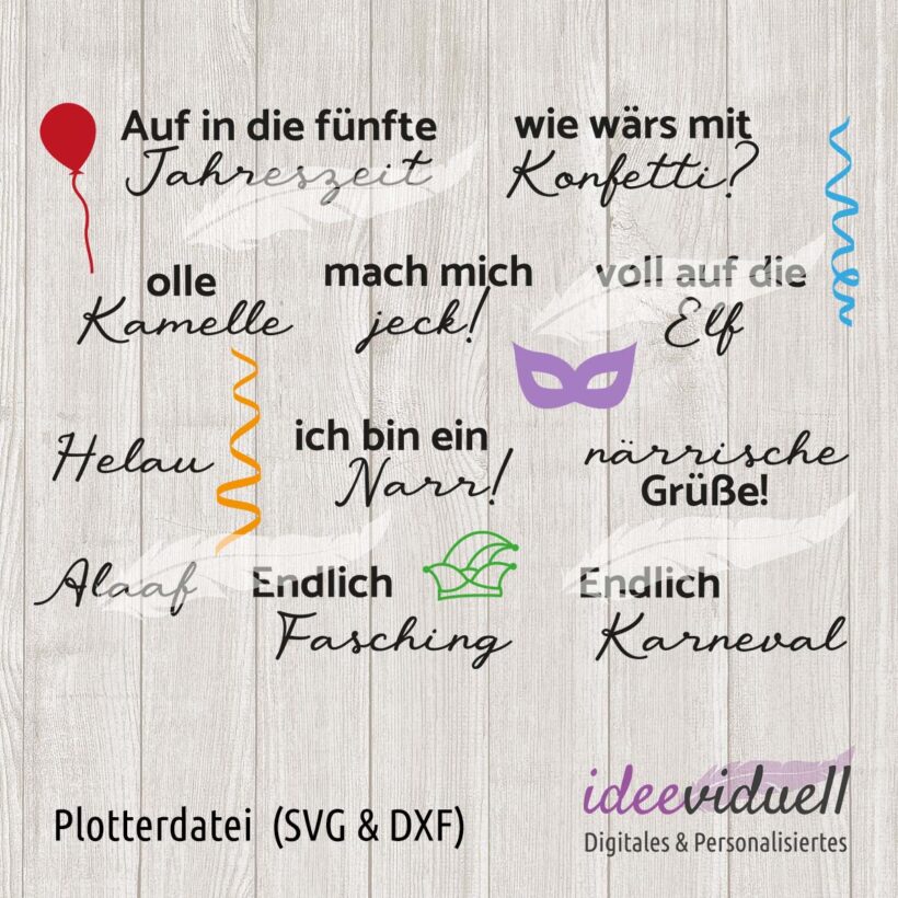 Plotterdatei Karnevalssprüche