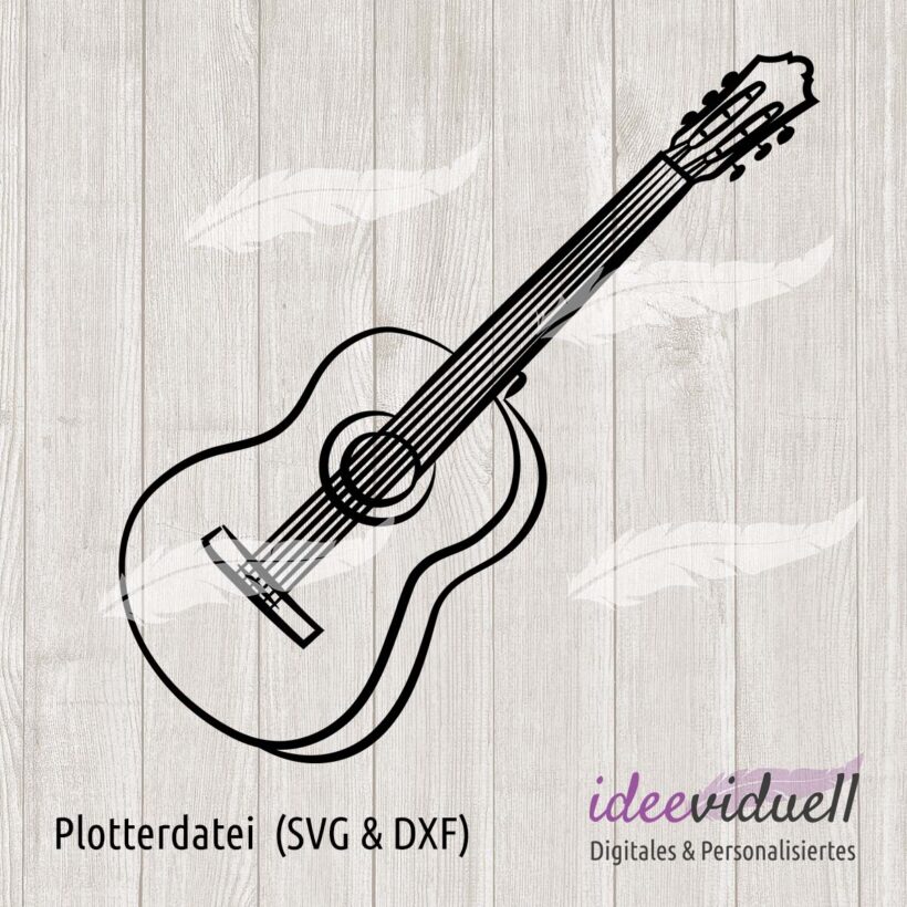ideeviduell Plotterdatei Gitarre LineArt