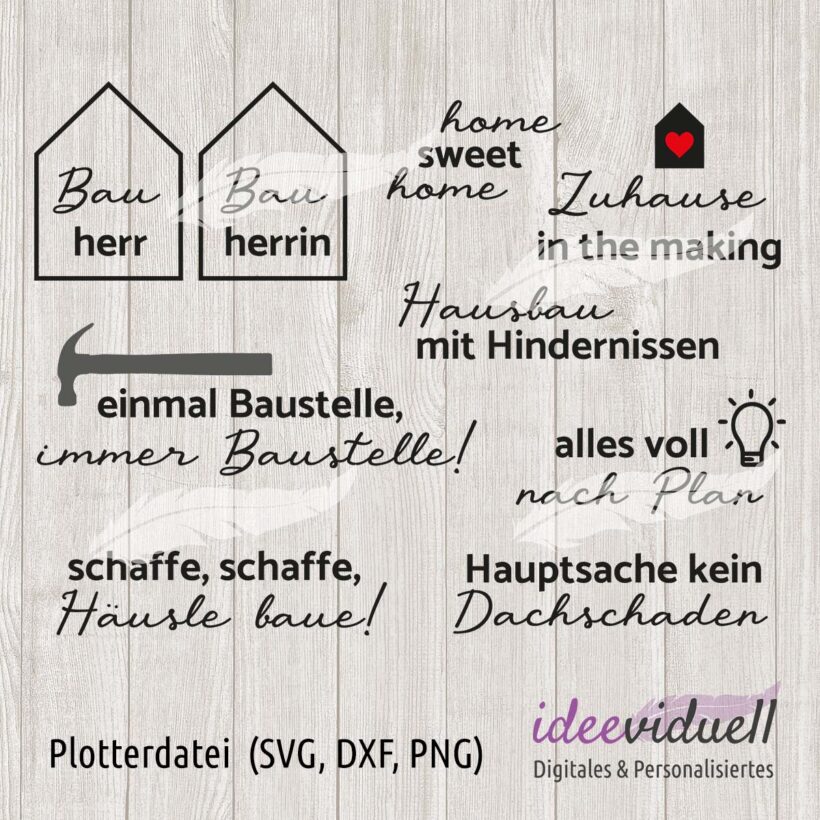ideeviduell Plotterdatei Haussprüche
