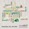 ideeviduell Camping Wortwolke Plotterdatei